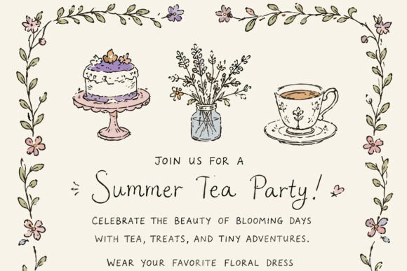 Download Whimsical Cottagecore Tea Party Invitati - Premium Resources