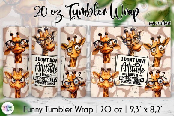 Download Funny Giraffe Tumbler Wrap, Sarcastic - Premium Resources